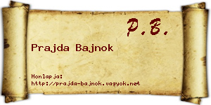 Prajda Bajnok névjegykártya